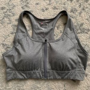 Fila Sports Bra w/ Padding & Zipper Detail
